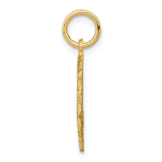 14K Yellow Gold Initial Letter B Heart Charm Pendant 23 X 15mm Jewerly {2}