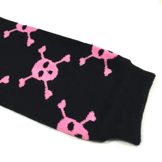 Wrapables Colorful Baby Leg Warmers, Skulls Pink {2}