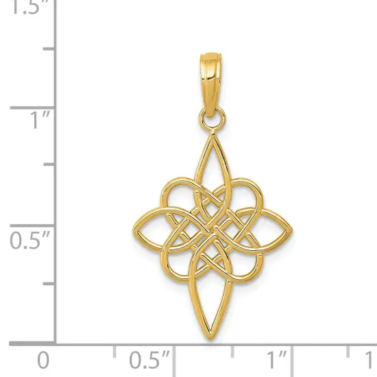 14K Gold Celtic Knot Pendant Charm Jewelry 28 x 16 mm {4}