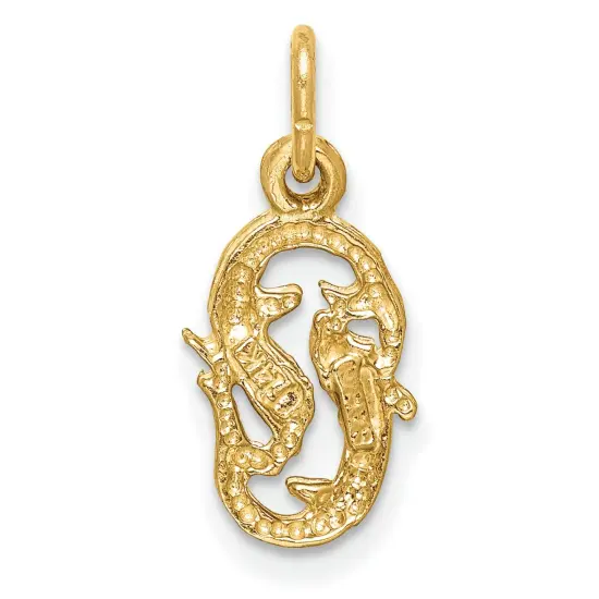 14K Gold Pisces Zodiac Charm Jewelry FindingKing 20mm x 8mm {3}