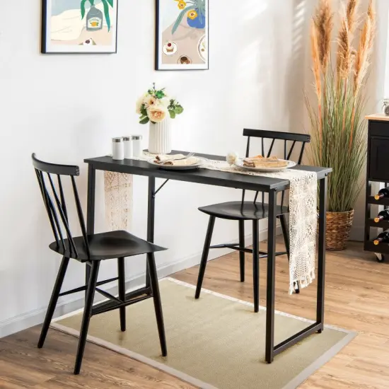 L Shaped Computer Desk and Writing Workstation for Home and Office-Black {5}