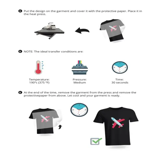 SUBLICOTTON DARK TRANSFER PAPER 10 Sheets A4 PK 8.27"X11.69" (A4) {4}