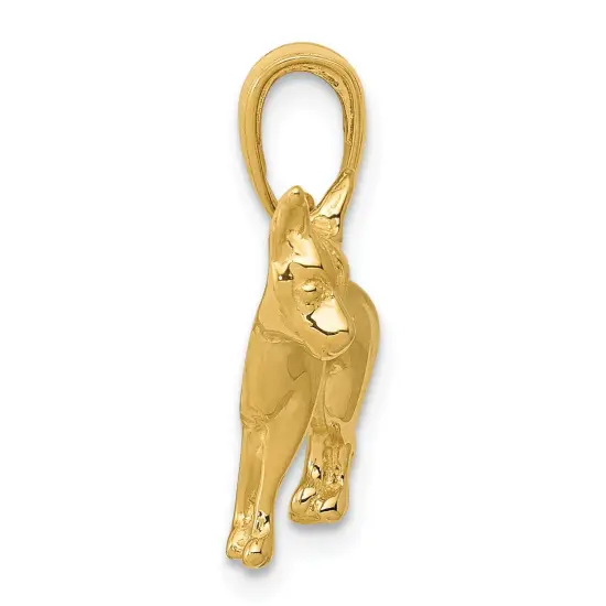 14K Yellow Gold Chihuahua Dog Charm Pendant Jewelry 18mm x 16mm {3}