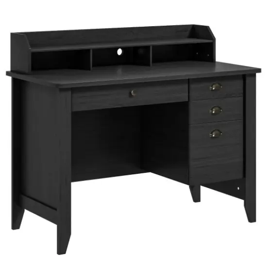 Modern Computer Desk with Storage Shelves and 4 Drawers White {4}
