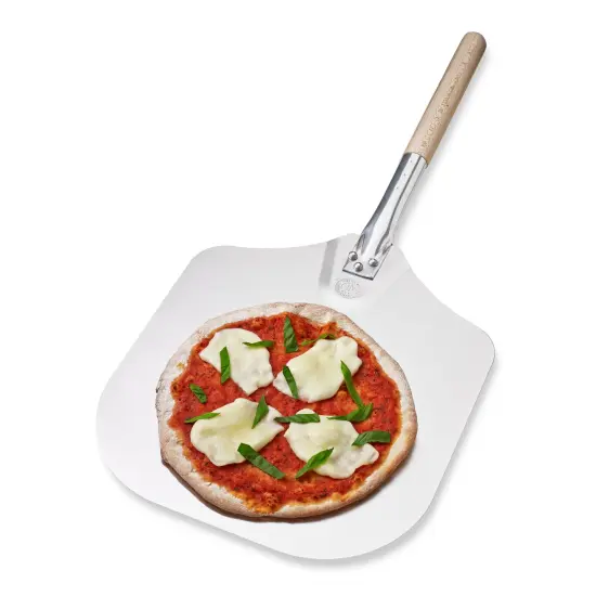 Kitchen Supply 12-Inch x 14-Inch Aluminum Pizza Peel with Wood Handle {1}