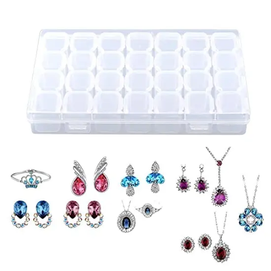 2 Pack 28 Slots Plastic Craft Organizer Case Diamond Storage Box(2pcs) {5}
