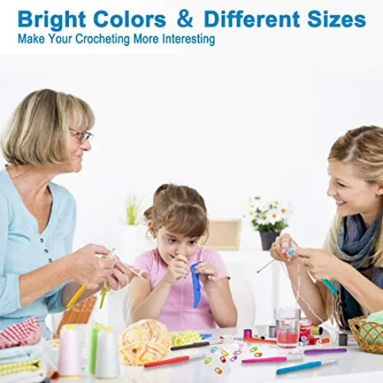 23 PCS Crochet Hooks, Ergonomic Handle Crochet Hooks Set for Arthritic Hands, Comfortable Smooth Crochet Needles Extra Long  Knitting Needles with Stitch Markers. {4}