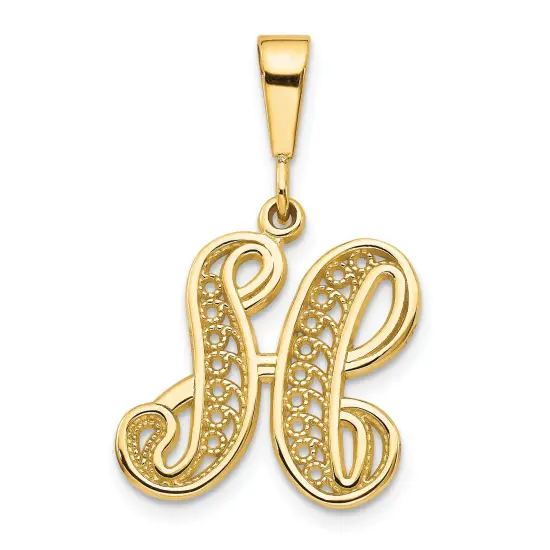 14K Gold Initial H Charm Jewelry FindingKing 28mm x 14mm {1}