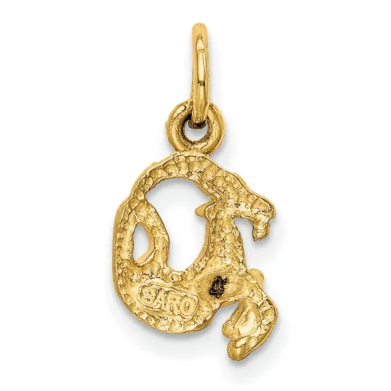 14K Yellow Gold Capricorn Zodiac Charm Pendant Jewelry 18 X 10mm {3}