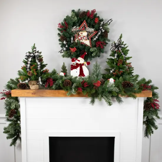 Northlight 9' x 12" Mixed Green Beaver Pine Artificial Christmas Garland, Unlit {3}
