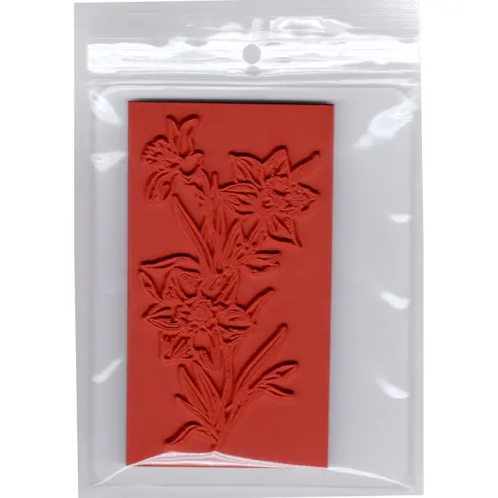Deep Red Stamps Daffodils Rubber Cling Stamp2.25 x 4.1inches {4}