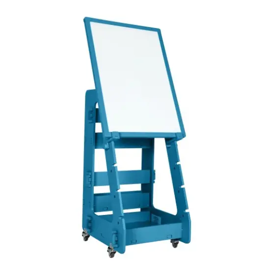Kids' Standing Art Easel with 4-Level Adjustable Height and Multi-Functional Drawing Board Navy {1}