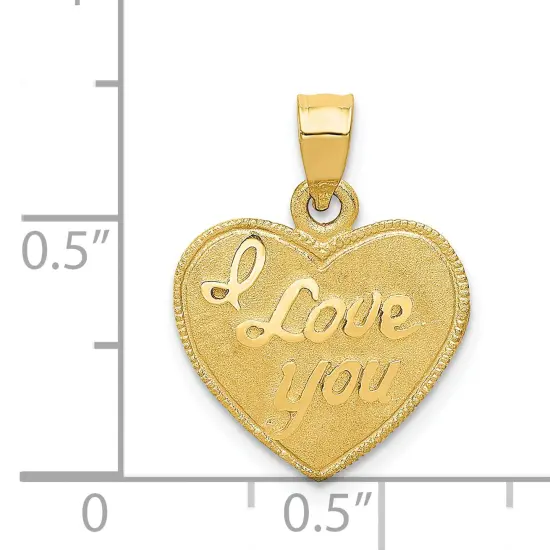 14K Gold Heart Pendant Jewelry FindingKing 19.3mm x 14.5mm {5}