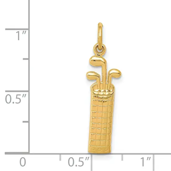 14K Gold Golf Bag Charm Jewelry FindingKing 27mm x 7mm {3}