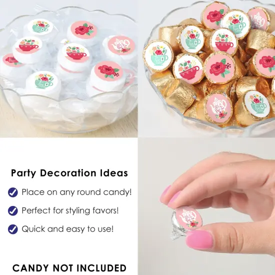 Big Dot of Happiness Floral Let's Par-Tea - Garden Tea Party Small Round Candy Stickers - Party Favor Labels - 324 Count {6}