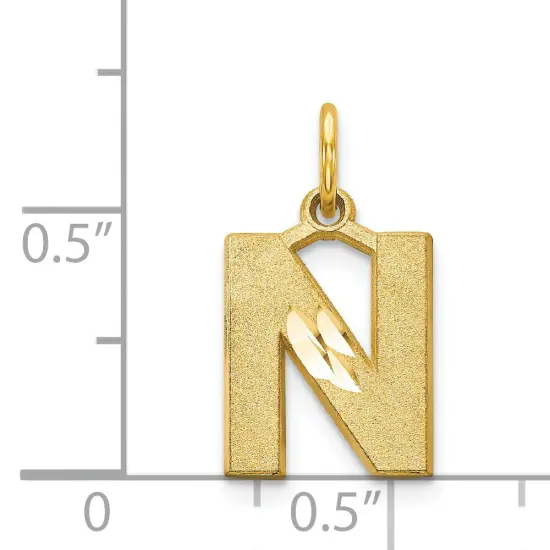 14K Gold Initial N Charm Jewelry FindingKing 20mm x 10mm {3}