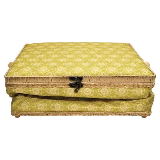 Folding Sewing Basket Floral - green/white {3}