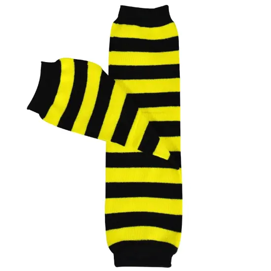 Wrapables Colorful Baby Leg Warmers, Stripes Black & Yellow {1}