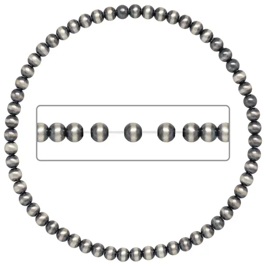 JewelrySupply Sterling Silver Navajo Style Pearl Bead Stretchy Bracelet {4}