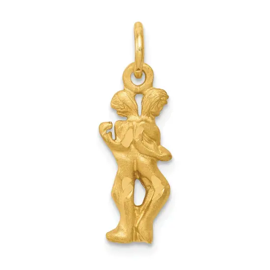 14K Gold Gemini Zodiac Charm Jewelry FindingKing 20mm x 6mm {1}