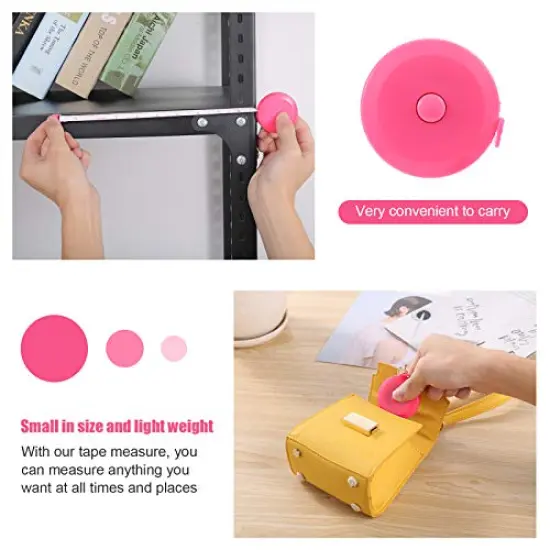 Retractable Tape Measures Fabric Measuring Tape 60 Inch Small Sewing Tape Measure for Craft, Nursing, Medical, and Travel 3 Pack (Pink, Purple, Sky Blue) {3}
