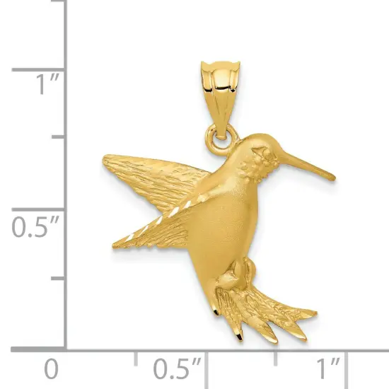 14K Gold Hummingbird Charm Jewelry FindingKing 24mm x 21mm {3}
