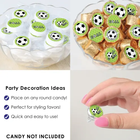 Big Dot of Happiness GOAAAL! - Soccer - Baby Shower or Birthday Party Small Round Candy Stickers - Party Favor Labels - 324 Count {6}