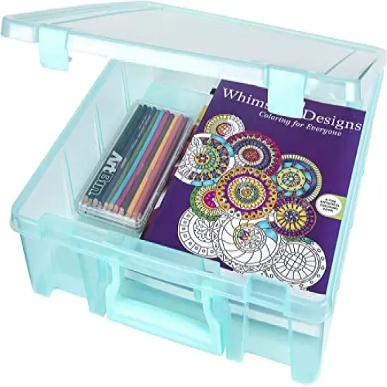 ArtBin 6955AA Super Satchel 1-Compartment Box, Art & Craft Organizer, 1-Pack, Translucent Aqua {1}