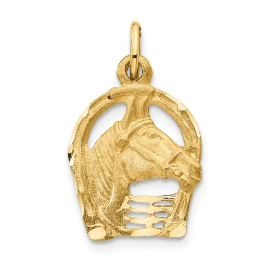 14K Gold Horse Charm Jewelry FindingKing 20mm x 12mm {1}
