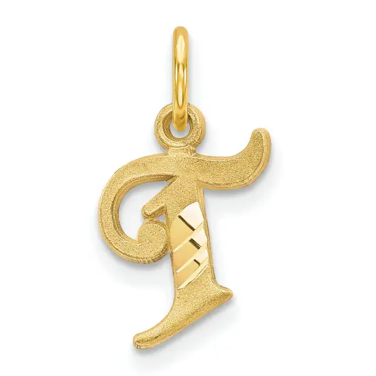14K Gold Initial T Charm Jewelry FindingKing 17mm x 10mm {1}