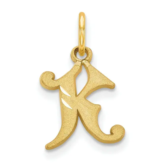14K Gold Initial K Charm Jewelry FindingKing 17mm x 10mm {1}