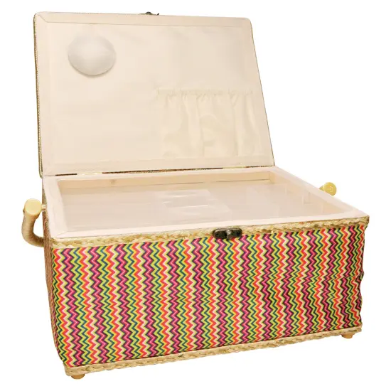 Folding Sewing Basket Chevron - pink {2}