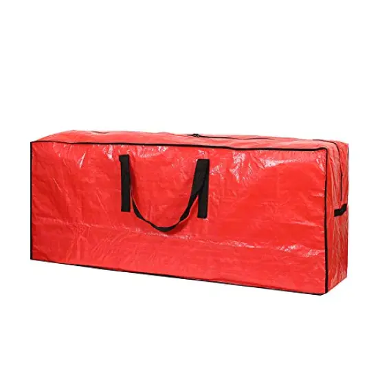 Christmas Tree Storage Bag - Fits Up to 7.5 ft Holiday Xmas Disassembled Trees with Durable Reinforced Handles & Dual Zipper - Waterproof Material Protects from Dust,Moisture(Red) {2}