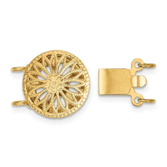 Gold Filled Filigree Pearl Clasp (2 or 3 Strands) {1}