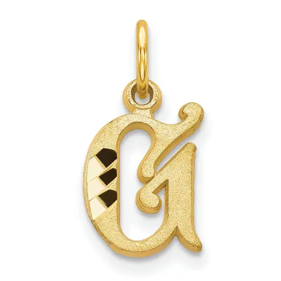 14K Gold Initial G Charm Jewelry FindingKing 17mm x 10mm {1}