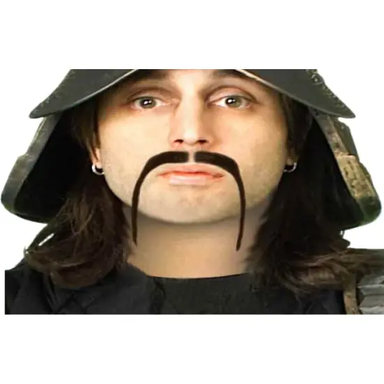 New Samurai Warrior Thin Black Ninja Costume Moustache {1}
