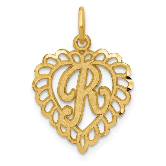 14K Gold Initial R Charm Jewelry FindingKing 23mm23mm x 15mm {1}