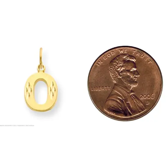 14K Gold Initial O Charm Jewelry FindingKing 20mm x 10mm {2}