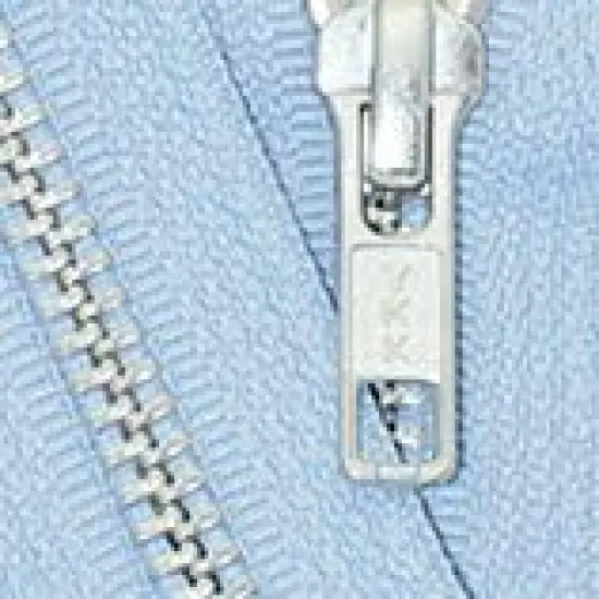 22" Jacket Zipper, YKK #5 Aluminum Metal ~ Medium Weight ~ Separating ~ 546 Sky Blue (1 Zipper/pack) {1}