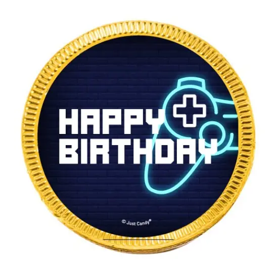 84 Pcs Video Game Kid's Birthday Candy Party Favors Chocolate Coins with Gold Foil {3}