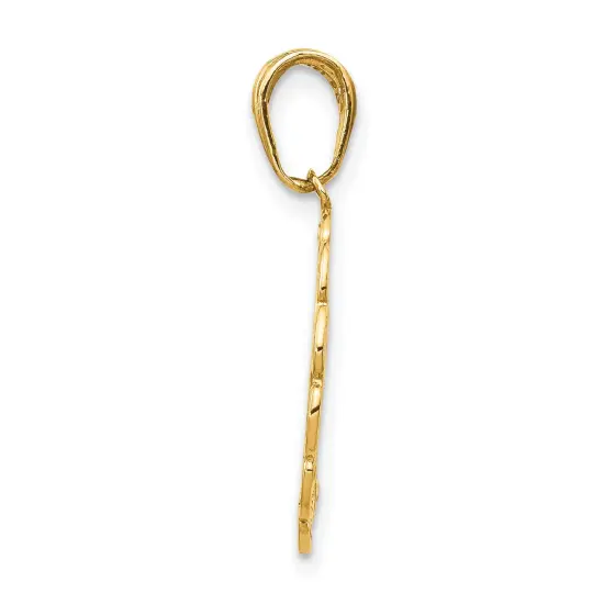 14K Gold Hummingbird Flower In Frame Pendant Charm Jewelry 23 x 16 mm {2}