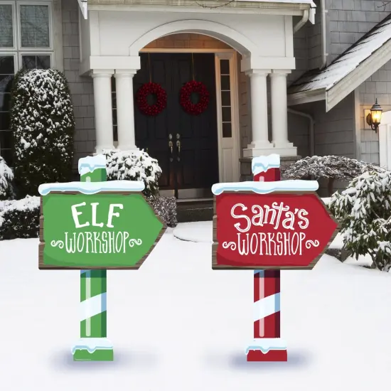 Elf Santa Workshop Signs Set of 2 {1}