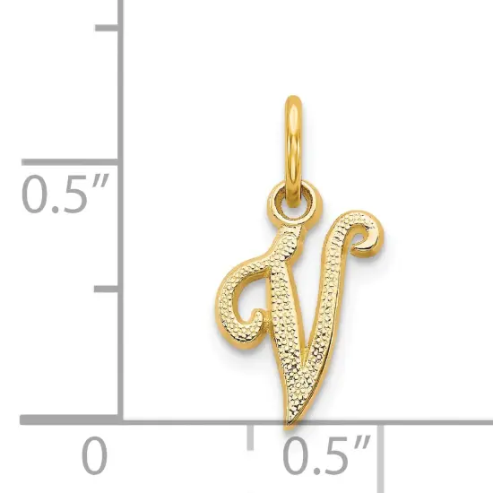 14K Gold Initial V Charm Jewelry FindingKing 16mm Long X 7mm Wide approx. {4}