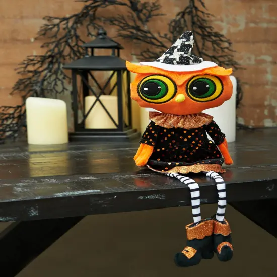 Owl Halloween Dangle Leg Shelf Sitter Figure Decor {4}
