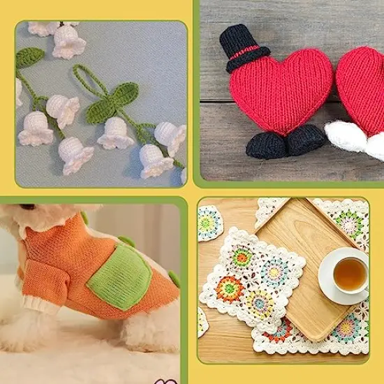 54 Pieces Crochet Needles Set, Crochet Hooks Kit with Storage Case, Ergonomic Knitting Needles Blunt Needles Stitch Marker DIY Hand Knitting Craft Art Tools for Beginners-Pink {3}