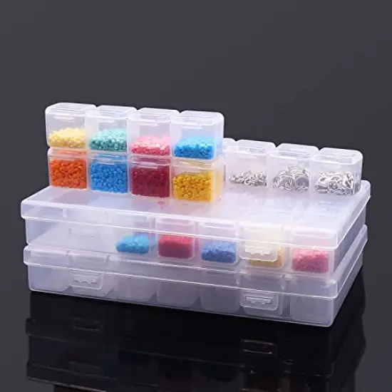 ARTDOT 28 Girds 2 Pack Diamond Painting Storage Containers Portable Bead Storage Container for Diamond Painting Accessories {2}