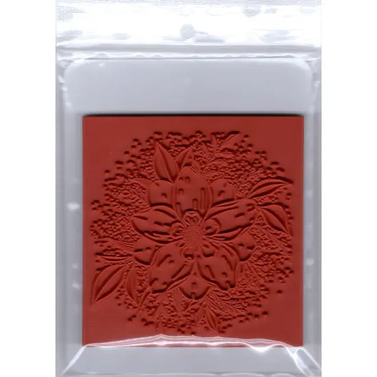 Deep Red Stamps Flower Burst Rubber Cling Stamp3.1 x 3.1inches {4}