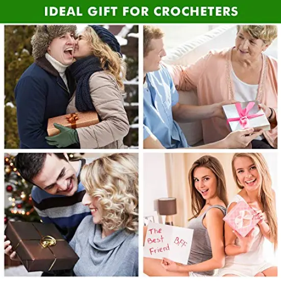 73 Pack Crochet Hooks Set, 13 PCS 2mm(B)-10mm(N) Ergonomic Soft Grip Crochet Handles Yarn Knitting Needles Kit with Case for Arthritic Hand, Inscraft Crochet Starter Kit for Beginners and Lovers {3}