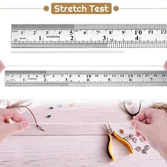 Elastic String for Bracelets Selizo Stretchy Cord for Bracelets, Necklaces, Beading, and Sewing (1.2mm, 109 Yards, White) {5}