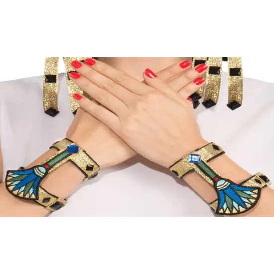 Adults Womens Deluxe Egyptian Pharoah Wrist Cuffs Costume Accessory {1}